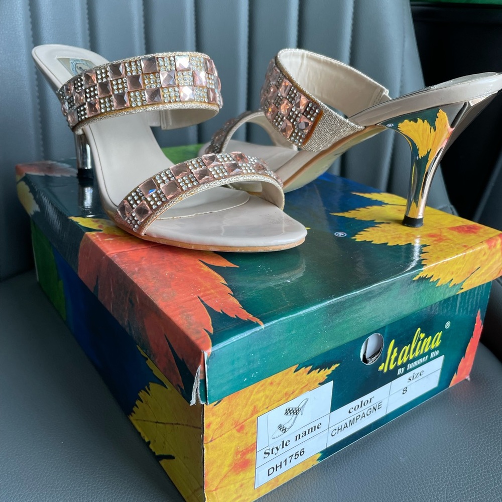 Italina Champagne heels